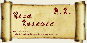 Miša Košević vizit kartica